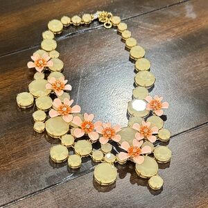 J. Crew Yellow and Pink Floral Necklace
